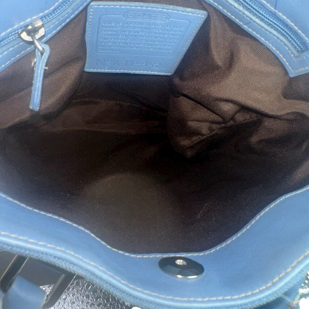 Coach Soho Light Blue Leather & Canvas Tote Bag Costa Rica No A1P-9429 vintage - Picture 12 of 16